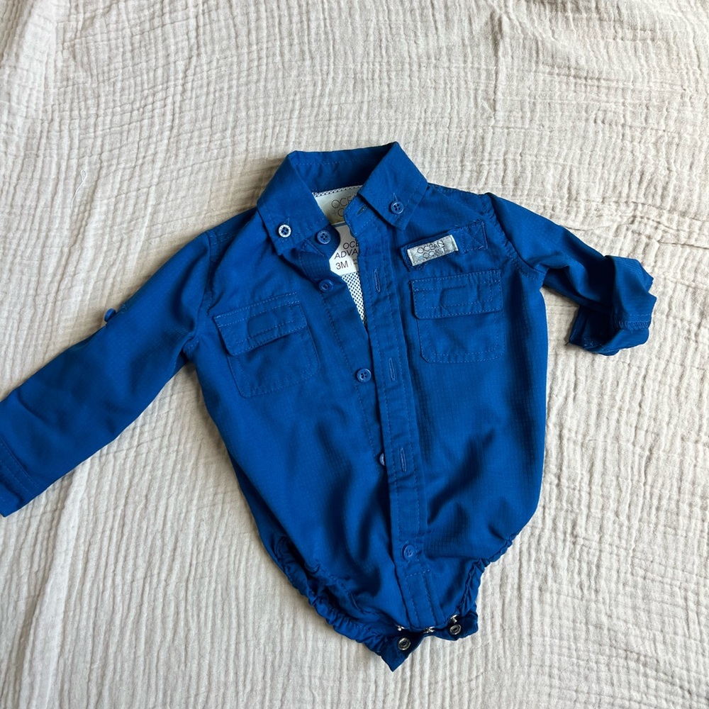 Blue Long Sleeve Bodysuit
